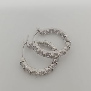 Sterling cz hoops
